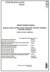 TM12472 - John Deere 315SK (T3/S3A) Backhoe Loader (SN: D229820-) Service Repair Technical Manual