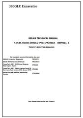 TM12575 - John Deere 380GLC (PIN:1FF380GX__D900001) T3/S3A Excavator Service Repair Technical Manual