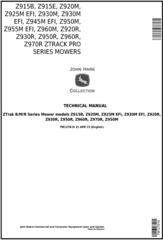 TM127619 - John Deere JD Z915B/E Z920M/R Z925M Z930M/R Z945M Z950M/R Z960M/R Z970R ZTrack Mowers Technical Manual