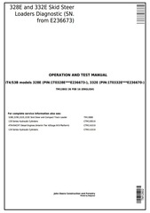 TM12802 - John Deere Skid Steer Loaders models 328E, 332E (SN.E236673-) Diagnostic and Test Service Manual
