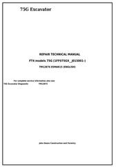 TM12876 - John Deere 75G (FT4) Compact Excavator Service Repair Technical Manual