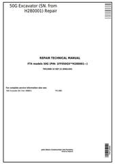 TM12888 - John Deere 50G (SN. from H280001) Compact Excavator Service Repair Technical Manual