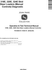 TM13006X19 - John Deere 318E, 320E, 324E Skid Steer Loaders (Manual Controls) Operation&Test Manual