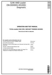 TM13141X19 - John Deere 524K (T3/S3a) 4WD Loader (SN.D000001-001000) Diagnostic & Test Service Manual