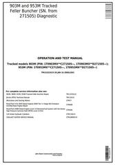 TM13232X19 - John Deere 903M, 953M (SN.271505-) Track Feller Buncher Diagnostic & Test Service Manual