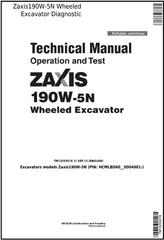 TM13253X19 - John Deere HITACHI Zaxis 190W-5N Wheeled Excavator Diagnostic, Operation and Test Service Manual