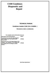 TM132619 - John Deere 4LZ-6, 4LZ-7 (C100) Combines Diagnostic and Repair Technical Manual