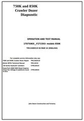 TM13280X19 - John Deere 750K and 850K Crawler Dozer Diagnostic, Operation and Test Service Manual