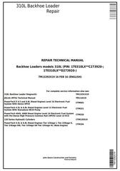 TM13292X19 - John Deere 310L Backhoe Loader (SN. from 273920) Service Repair Technical Manual