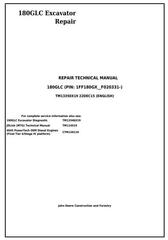 TM13350X19 - John Deere 180GLC (PIN: 1FF180GX__F020331-) Excavator Service Repair Manual