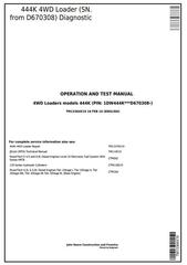 TM13364X19 - John Deere 444K 4WD Loader (SN. from D670308) Diagnostic, Operation&Test Service Manual