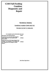 TM136619 - John Deere C240 (4LZ-13) Full-Feeding Combine Diagnostic and Repair Technical Manual