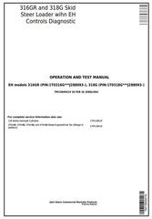 TM13849X19 - John Deere 316GR, 318G Skid Steer Loader with EH Controls Diagnostic and Test Manual