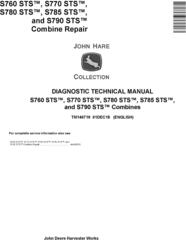 John Deere S760, S770, S780, S785, S790 STS Combines Diagnostic Technical Service Manual (TM140719)