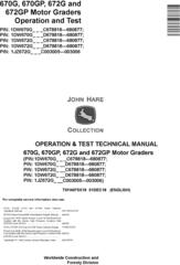 John Deere 670G, 670GP, 672G, 672GP (SN.C678818-680877) Motor Graders Diagnostic Manual (TM14075X19)