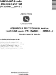 John Deere 544K-II (SN. D677549-) 4WD Loader Operation & Test Technical Service Manual (TM14143X19)