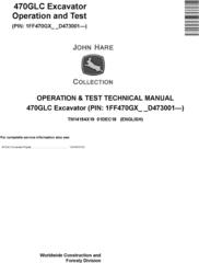 John Deere 470GLC (SN.from D473001) Excavator Operation & Test Technical Service Manual (TM14154X19)