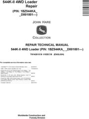 John Deere 544K-II (SN. D001001-) 4WD Loader Repair Technical Service Manual (TM14201X19)