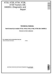 TM142319 - John Deere X710, X730, X734, X738, X739 Signature Series Tractors (SN.040001-) Technical Manual