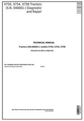 TM142419 - John Deere X750, X754, X758 Signature Series Tractors (SN.040001-) Technical Sevice Manual