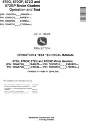 John Deere 670G,670GP, 672G,672GP (SN.F680878-,L700954) Motor Graders Diagnostic Manual (TM14242X19)