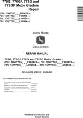 John Deere 770G, 770GP, 772G, 772GP (SN. F680878-,L700954-) Motor Graders Repair Manual (TM14245X19)