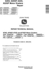 John Deere 670G, 670GP, 672G, 672GP (SN. C680878-,D680878-) Motor Graders Repair Manual (TM14253X19)