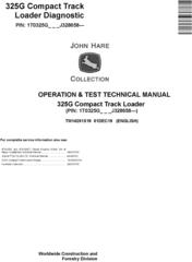 John Deere 325G Compact Track Loader Operation & Test Technical Manual (TM14291X19)