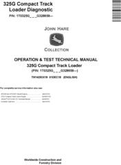 John Deere 325G Compact Track Loader Operation & Test Technical Manual (TM14293X19)