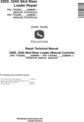 John Deere 320G, 324G Skid Steer Loader (Manual Controls) Repair Technical Manual (TM14301X19)