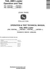 John Deere 744L 4WD Loader Operation & Test Technical Manual (TM14363X19)