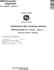 John Deere 200G Excavator Operation & Test Technical Manual (TM14375X19)