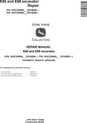 John Deere E60 and E68 excavator Repair Manual (TM14382X19)