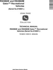 John Deere RSX860E and RSX860M Gator Recreational Vehicles (SN.010001-) Technical Manual (TM149819)