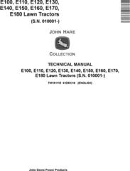 John Deere E100 E110 E120 E130 E140 E150 E160 E170 E180 Lawn Tractors Technical Manual (TM151119)