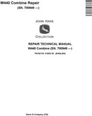 John Deere W440 Combine (SN.700949-) Repair Technical Manual (TM152119)