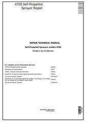 TM1688 - John Deere 4700 Self-Propelled Sprayers Service Repair Technical Manual