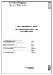 TM1834 - John Deere 6700 Self-Propelled Sprayers Diagnostic and Tests Service Manual