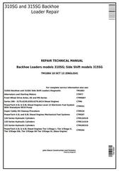 TM1884 - John Deere Backhoe Loaders 310SG, 315SG Side Shift Loaders Service Repair Technical Manual