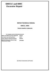 TM1923 - John Deere 600CLC and 800C Excavators Service Repair Technical Manual