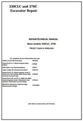 TM1927 - John Deere 330CLC and 370C Excavator Service Repair Technical Manual