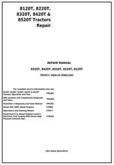 TM1971 - John Deere 8120T, 8220T, 8320T, 8420T & 8520T Tracks Tractors Service Repair Manual