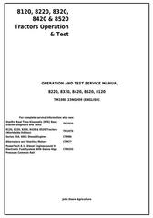 TM1980 - John Deere 8120, 8220, 8320, 8420, 8520 Tractors Diagnostic, Operation and Test Service Manual