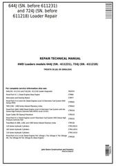 TM2076 - John Deere 644J (SN.-611231), 724J (SN.-611218) 4WD Loader Service Repair Technical Manual