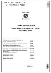 TM2128 - John Deere 1770NT, 1770NT CCS 24-Row Planter (SN.–740100) Service Repair Technical Manual