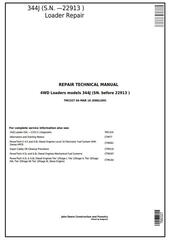 TM2327 - John Deere 344J 4WD Loader (SN. before 22913) Service Repair Technical Manual