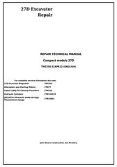 TM2356 - John Deere 27D Compact Excavator Service Repair Technical Manual