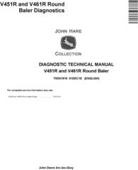 John Deere V451R and V461R Round Baler Diagnostic Technical Manual (TM301919)