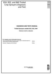 TM403419 - John Deere 824, 832, 840 Trailed Crop Sprayers Diagnostic and Tests Service Manual