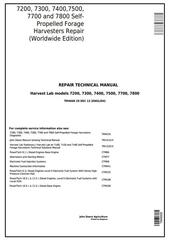 TM4668 - John Deere 7200, 7300, 7400, 7500, 7700, 7800 Self-Propelled Forage Harvester Repair Manual